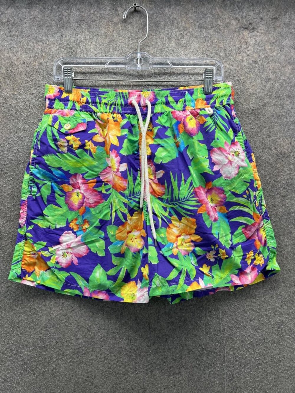 Polo Ralph Lauren Swim Trunks Mens Large Multicolor Floral Mesh Lined Drawstring